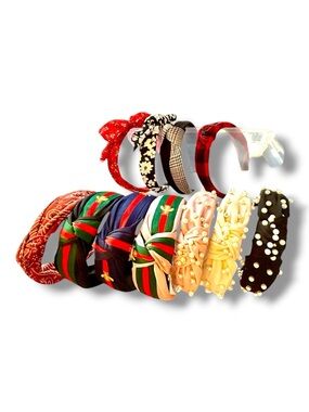 11pc Knotted Headband Bundle - Pearl, Plaid, Striped & Printed Styles
